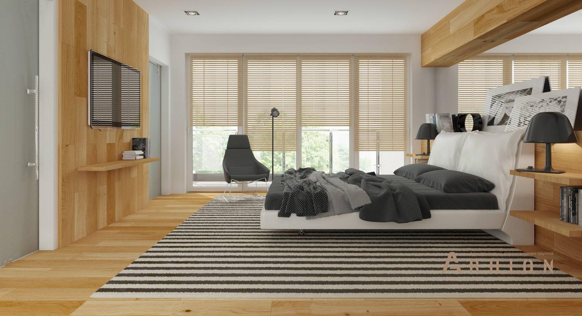 16. Проект двухэтажного дома в стиле хай-тек с плоской кровлей , Zx114, площадью - 219 кв c терассой, балконом, гаражом